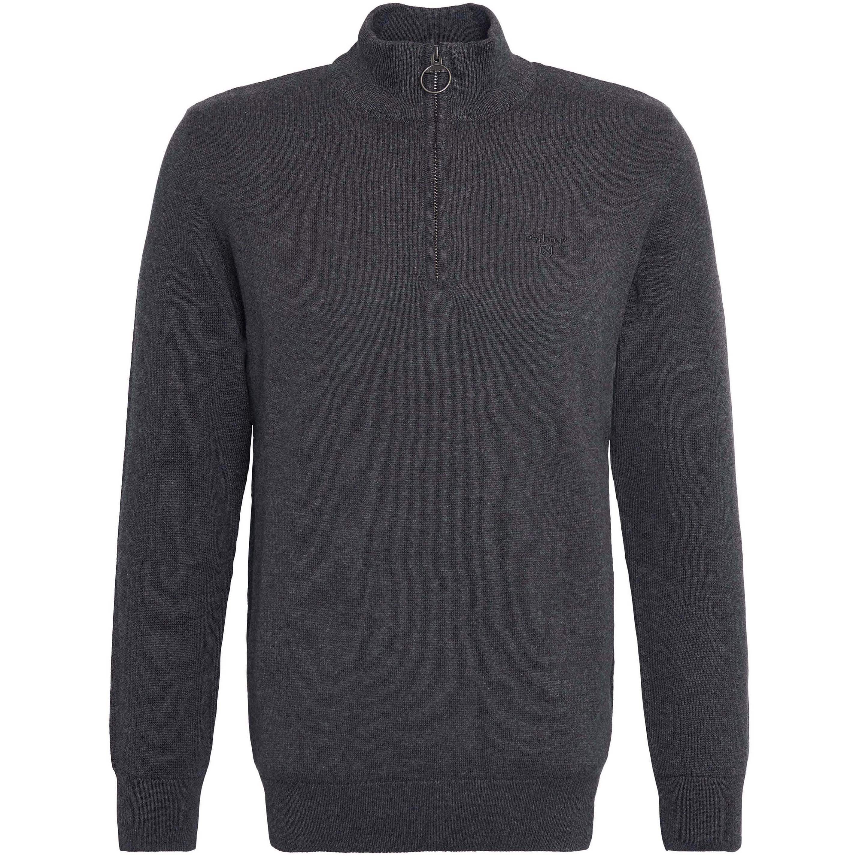 BARBOUR COTTON HALF ZIP KNIT JUMPER