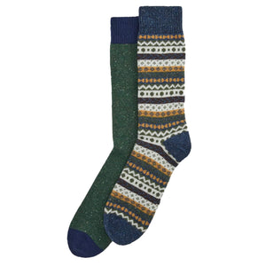 BARBOUR FAIRISLE 2-PACK WOOL-BLEND SOCKS