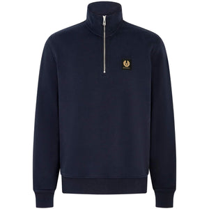 BELSTAFF COTTON FLEECE QUARTER ZIP SWEATSHIRT