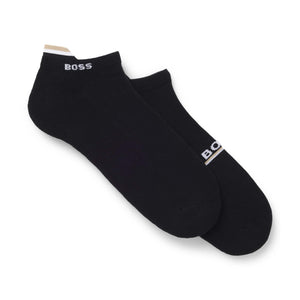 BOSS 2 PACK LOGO ANKLE-LENGTH SOCKS