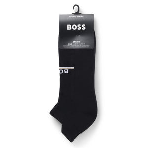 BOSS 2 PACK LOGO ANKLE-LENGTH SOCKS
