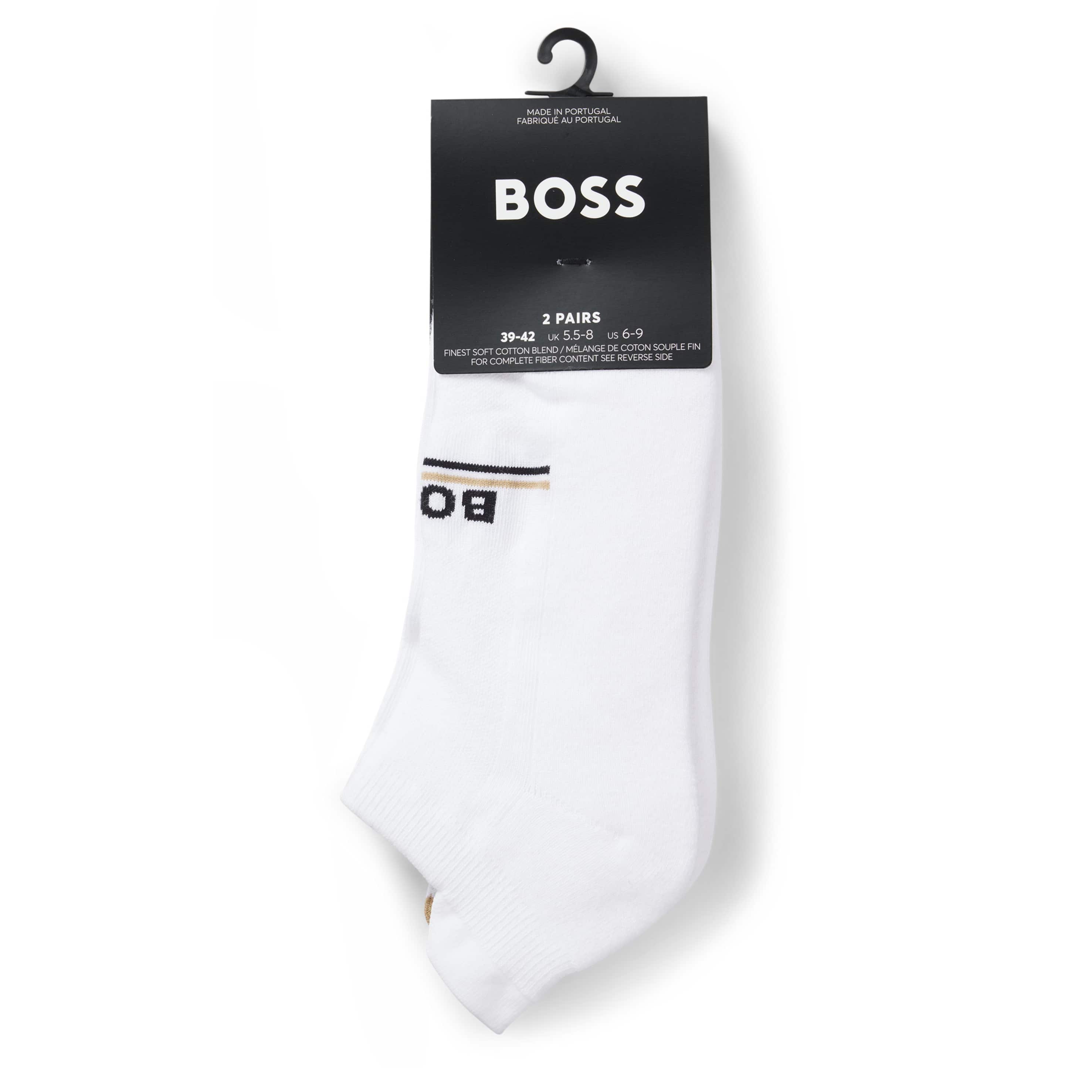 BOSS 2 PACK LOGO ANKLE-LENGTH SOCKS
