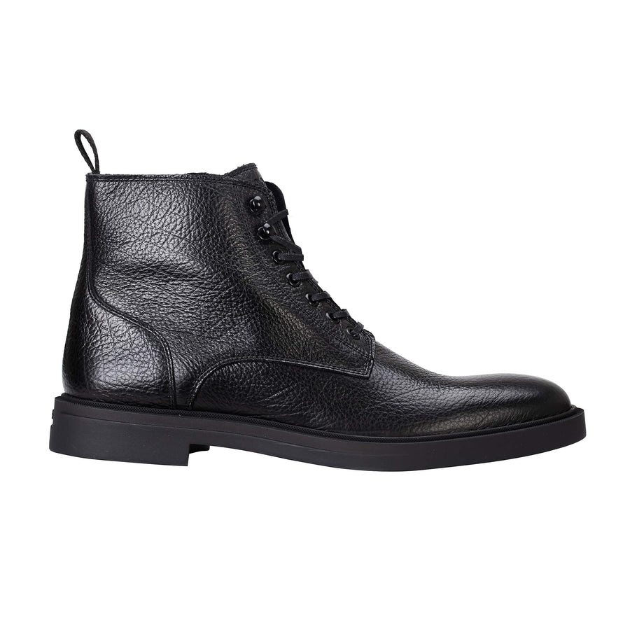 BOSS CALEV GRAINED LEATHER BOOTS