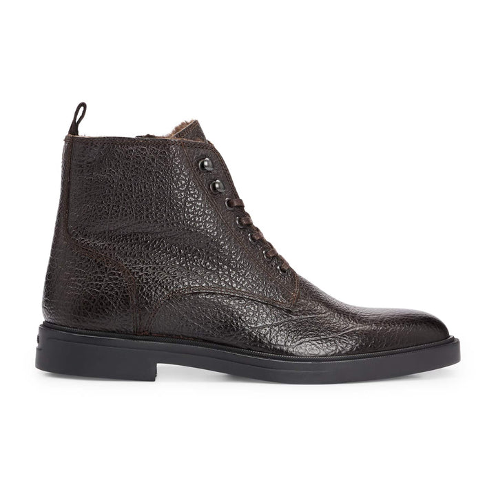 BOSS CALEV GRAINED LEATHER BOOTS