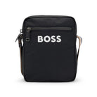 BOSS CATCH 3.0 SIGNATURE-STRIPE STRAP CROSS-BODY BAG