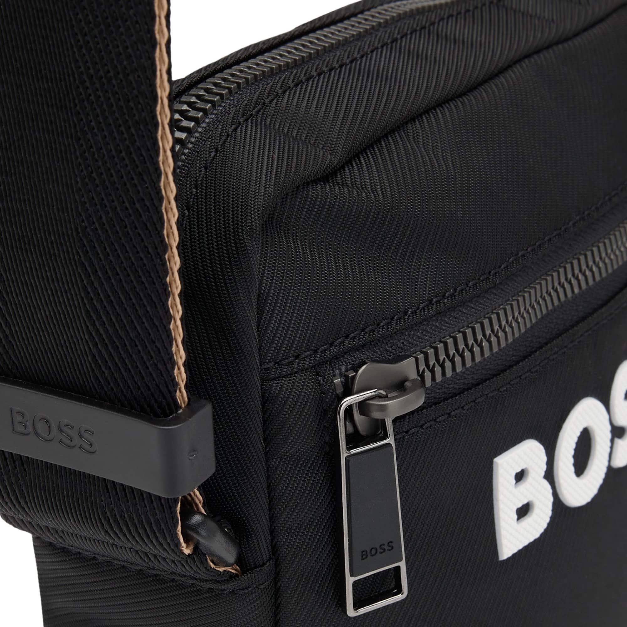 BOSS CATCH 3.0 SIGNATURE-STRIPE STRAP CROSS-BODY BAG