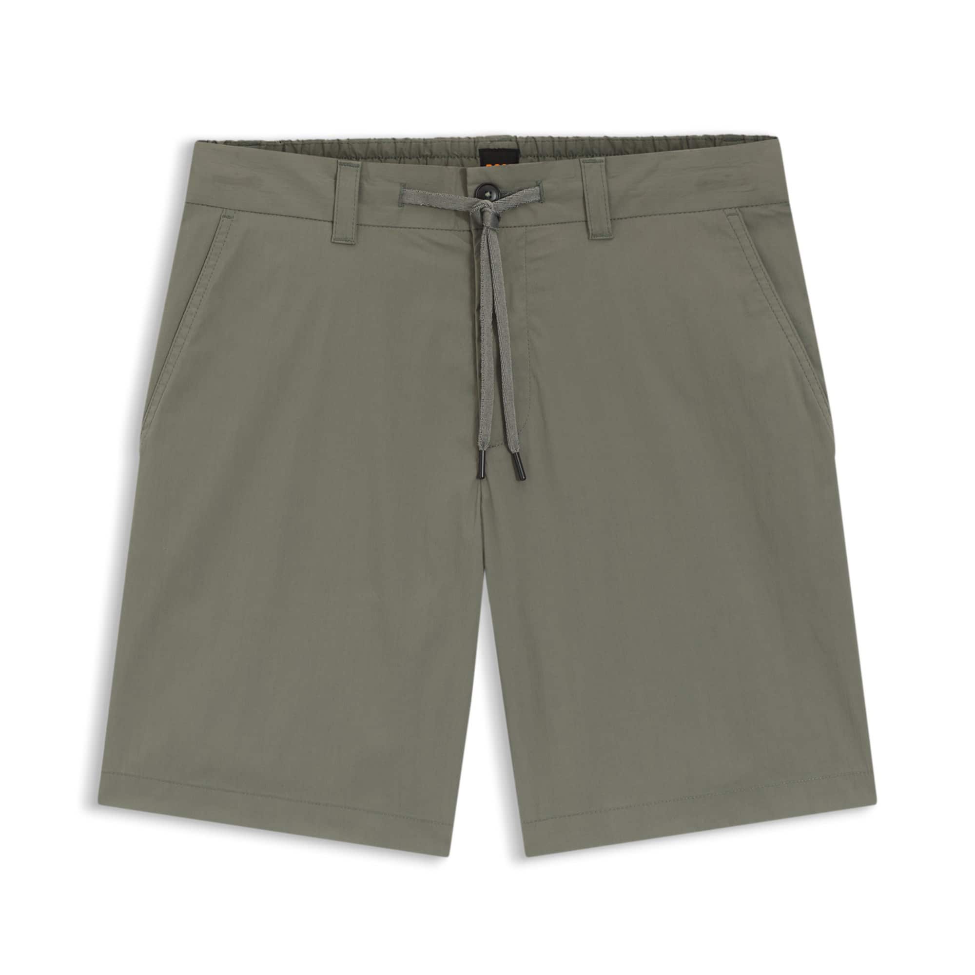 BOSS COTTON-BLEND POPLIN STRAIGHT-FIT CHINO SHORTS