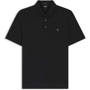 BOSS DOUBLE B MONOGRAM MERCERISED-COTTON POLO SHIRT