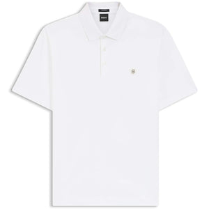 BOSS DOUBLE B MONOGRAM MERCERISED-COTTON POLO SHIRT