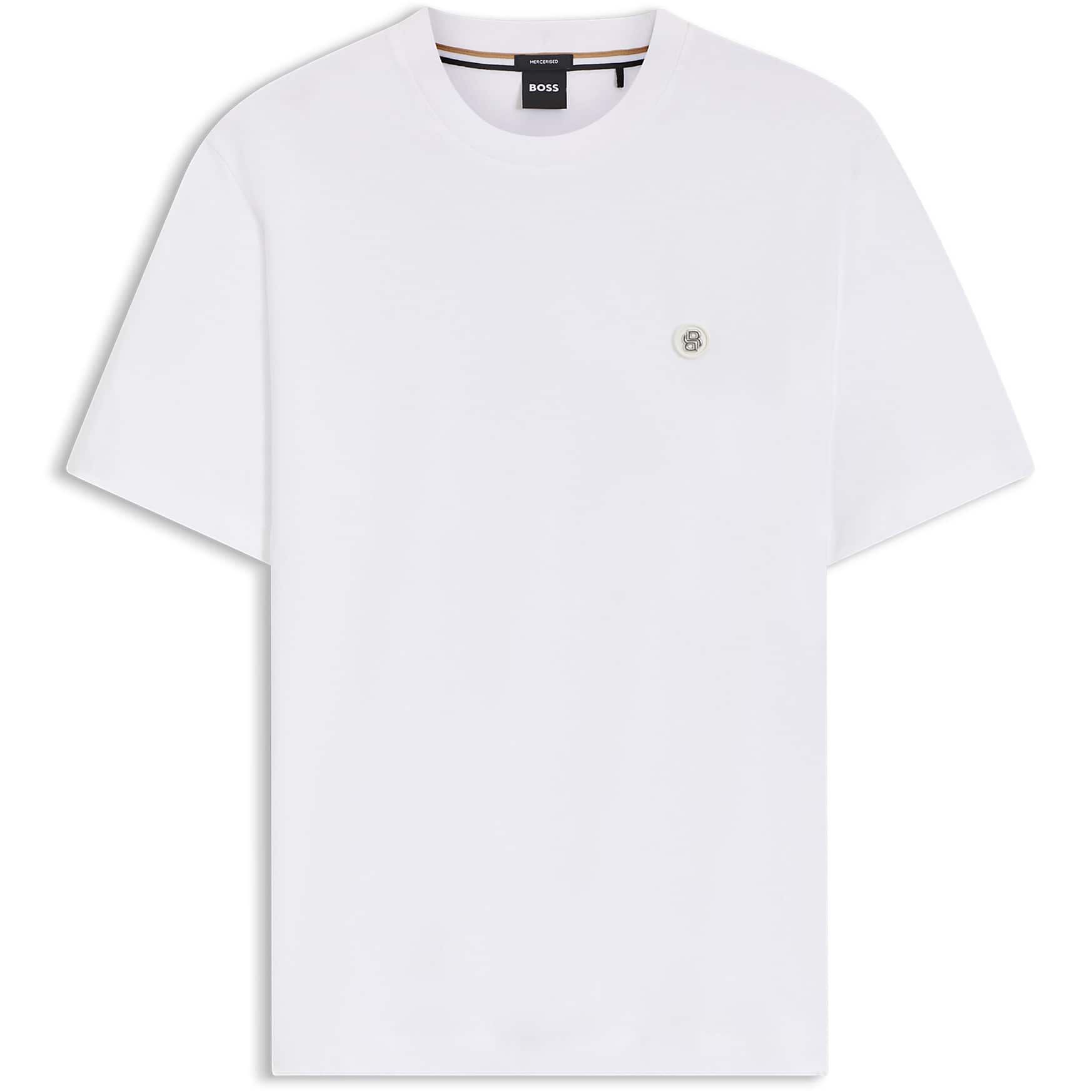 BOSS DOUBLE B MONOGRAM MERCERISED-COTTON T-SHIRT