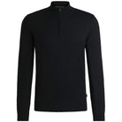 BOSS EBENJI ZIP-NECK VIRGIN WOOL KNIT JUMPER