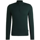 BOSS EBENJI ZIP-NECK VIRGIN WOOL KNIT JUMPER