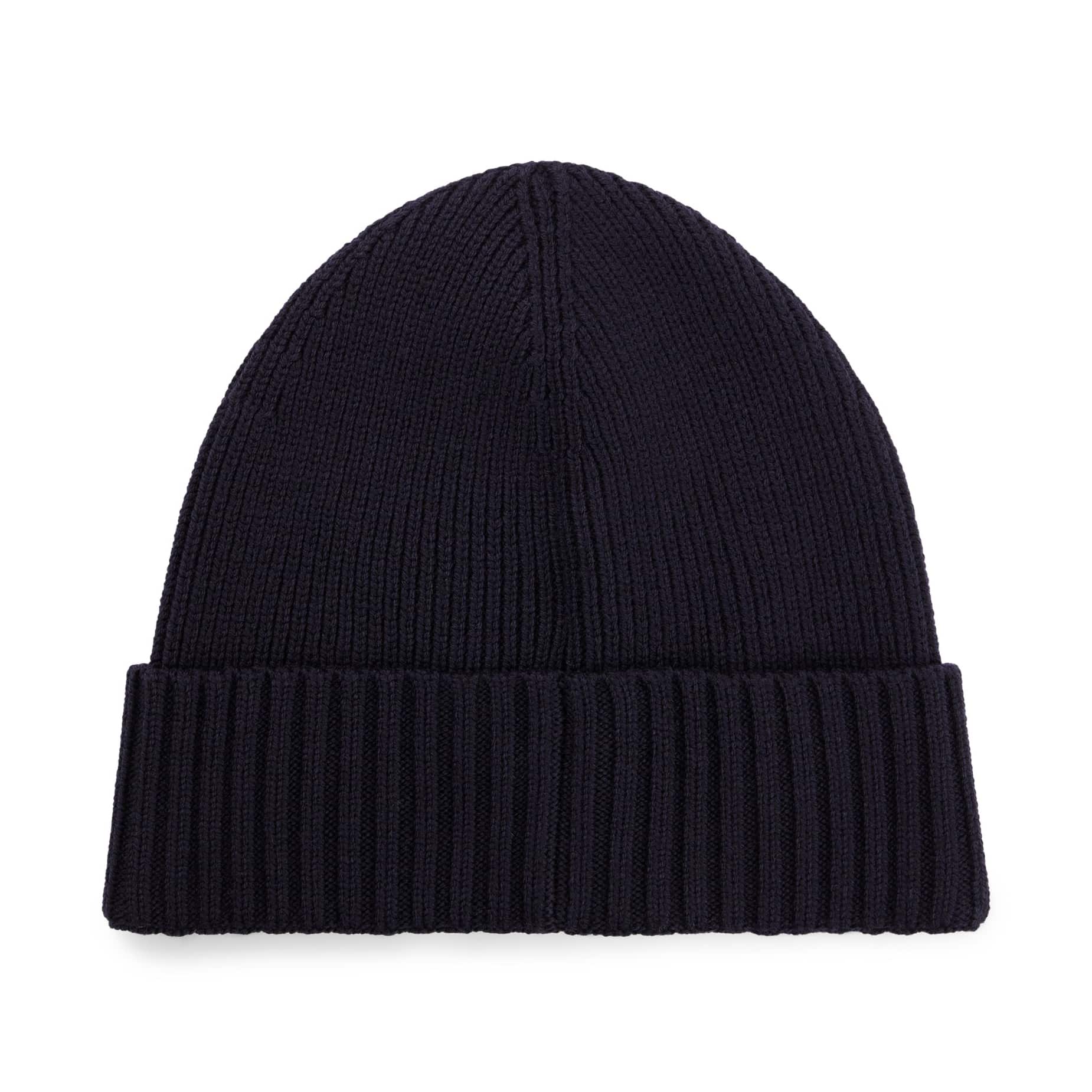 BOSS FATI RIBBED BEANIE HAT IN RESPONSIBLE VIRGIN WOOL