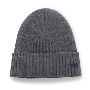 BOSS FATI RIBBED VIRGIN WOOL BEANIE HAT