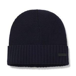 BOSS FATI RIBBED VIRGIN WOOL BEANIE HAT