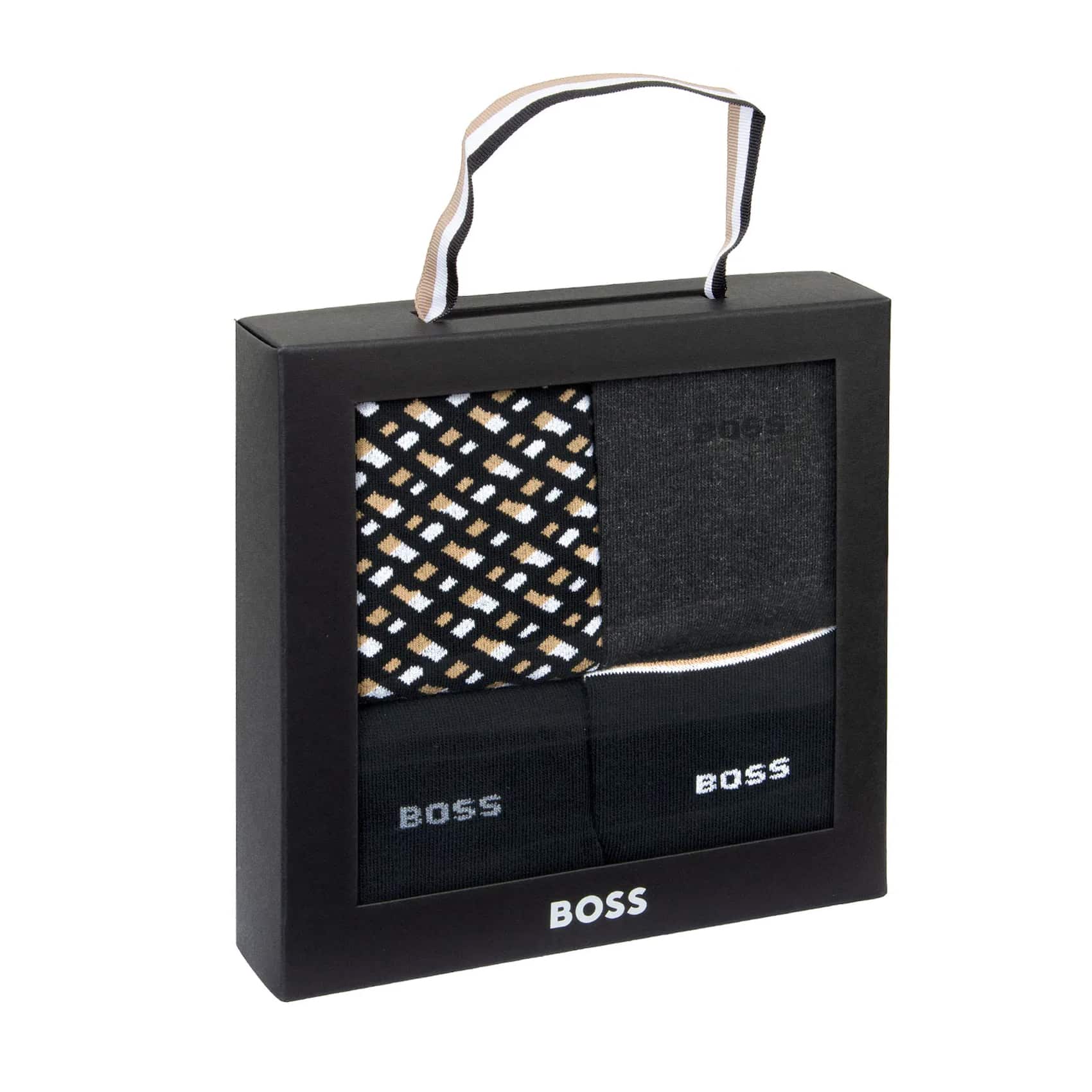BOSS GIFT-BOXED REGULAR-LENGTH FOUR-PACK SOCKS