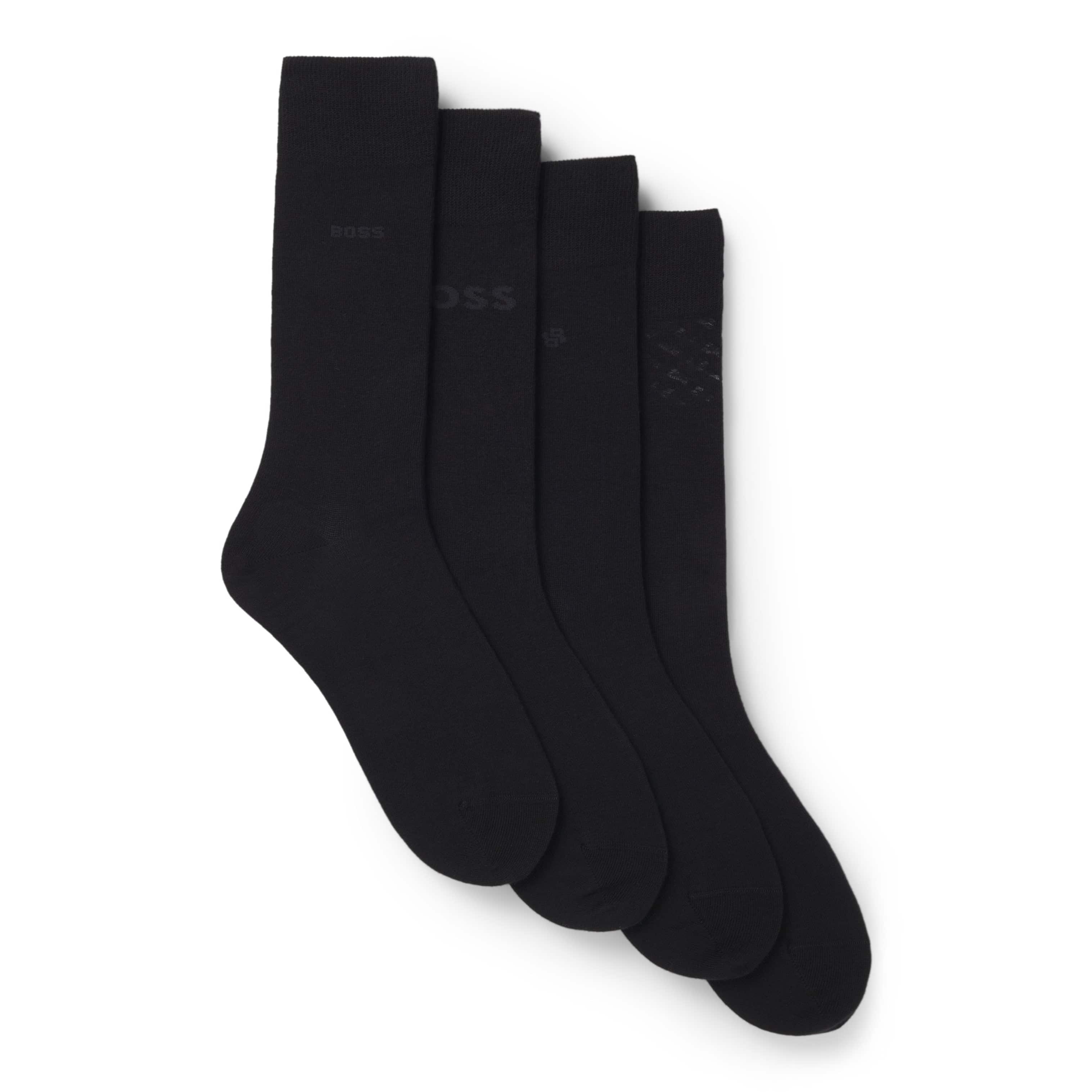 BOSS GIFT-BOXED REGULAR-LENGTH FOUR-PACK SOCKS