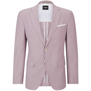 BOSS H-HUSTON-233 MICRO-PATTERNED COTTON BLEND BLAZER