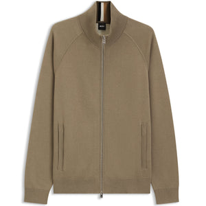 BOSS H-IDINO WOOL BLEND ZIP UP KNIT CARDIGAN