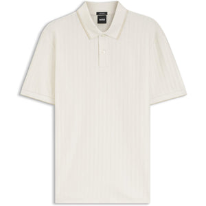 BOSS H-PARLAY 318 STRIPED COTTON TIPPED POLO SHIRT