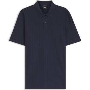 BOSS H-PARLAY 318 STRIPED COTTON TIPPED POLO SHIRT