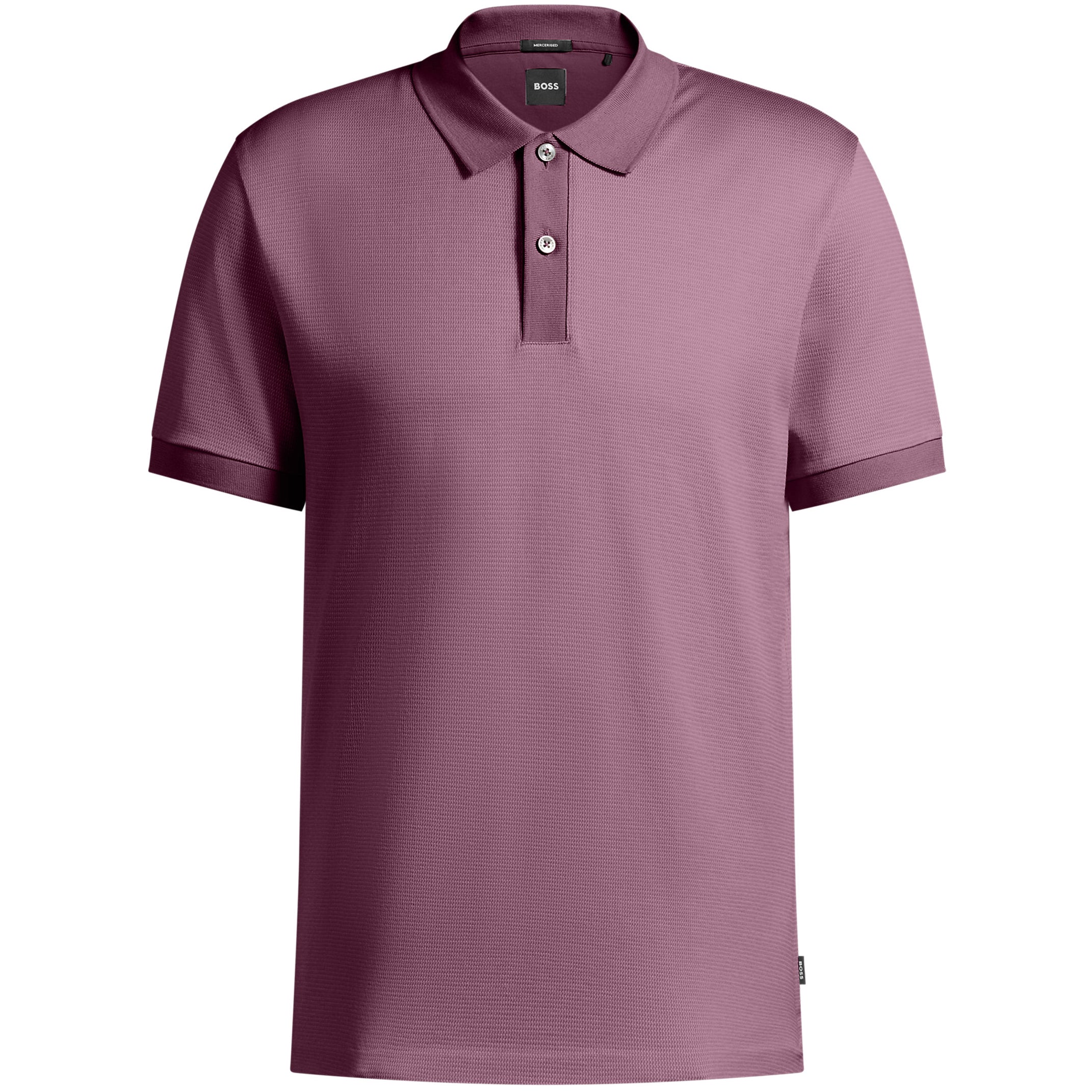 BOSS H-PARLAY 432 MICRO PATTERN MERCERISED-COTTON POLO SHIRT