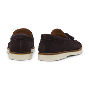 BOSS HEDLEY SUEDE TASSEL TRIM LOAFERS