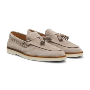 BOSS HEDLEY SUEDE TASSEL TRIM LOAFERS