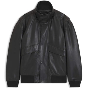 BOSS JOLIGHTS PADDED LEATHER BOMBER JACKET
