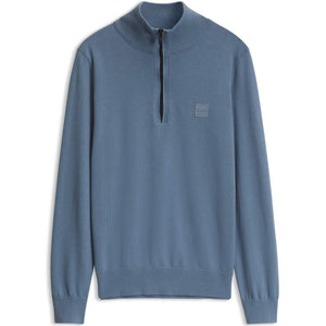 BOSS KANOBIX_S COTTON-CASHMERE ZIP-NECK KNIT JUMPER