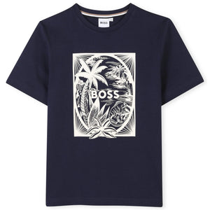 BOSS KIDS BEACH PRINT T-SHIRT