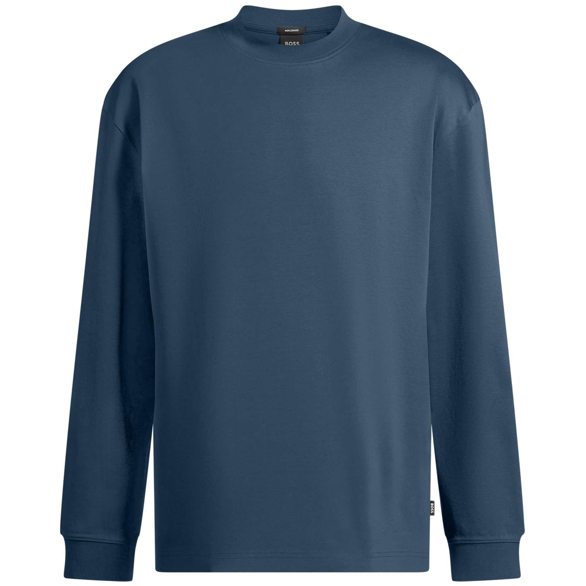 BOSS MERCERISED COTTON RELAXED-FIT LONG SLEEVE T-SHIRT