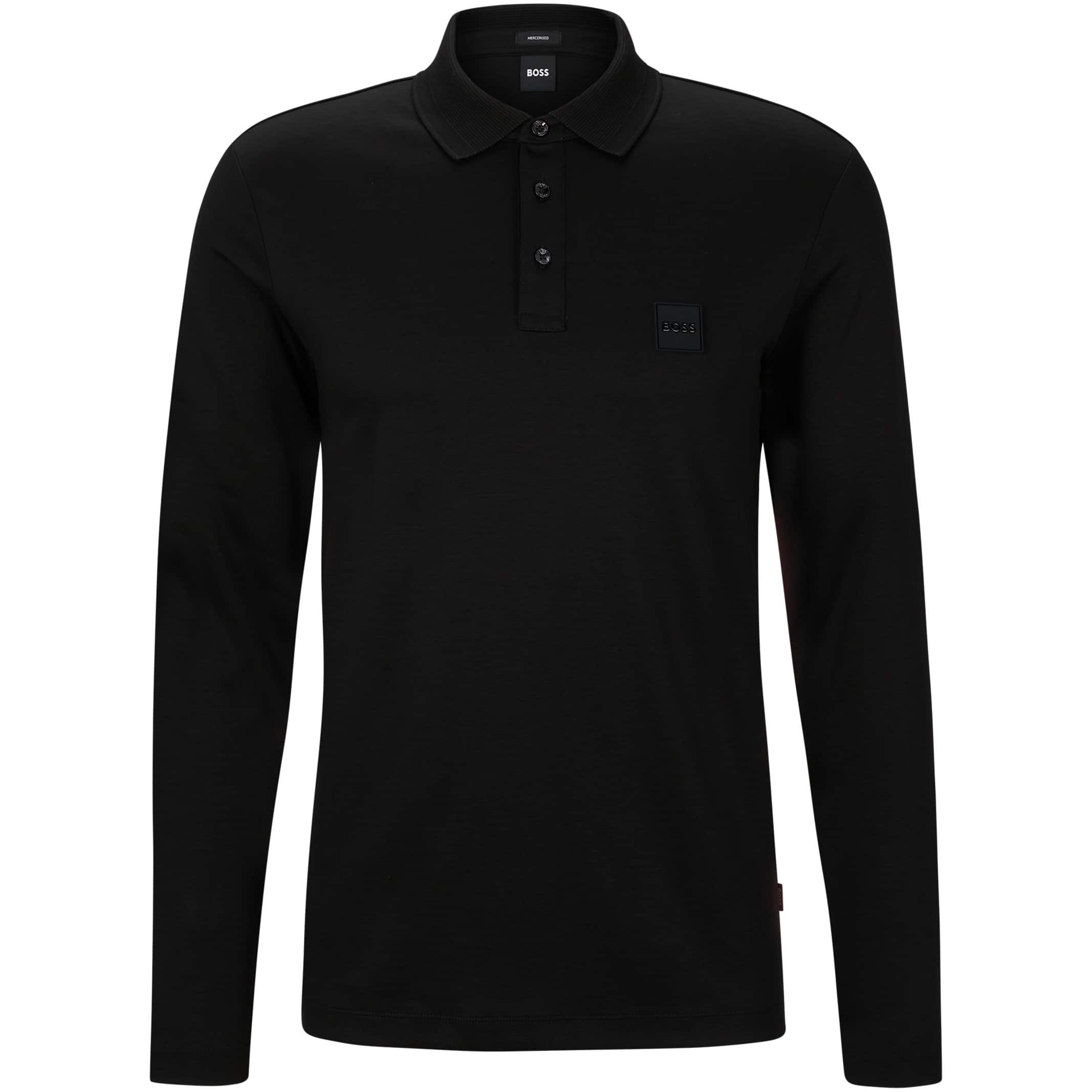 BOSS PADO 08 MERCERISED COTTON LONG SLEEVE POLO SHIRT