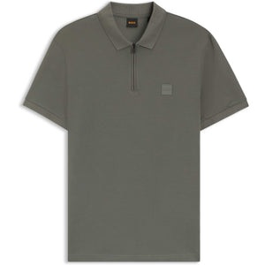 BOSS PASSERZIP STRETCH-COTTON SLIM FIT POLO SHIRT