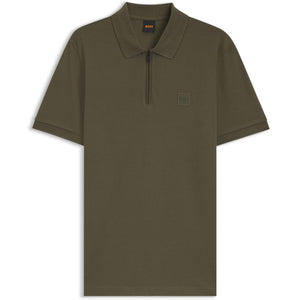 BOSS PASSERZIP STRETCH-COTTON SLIM FIT POLO SHIRT