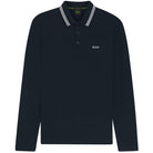 BOSS PLISY COTTON-PIQUÉ LONG SLEEVE POLO SHIRT