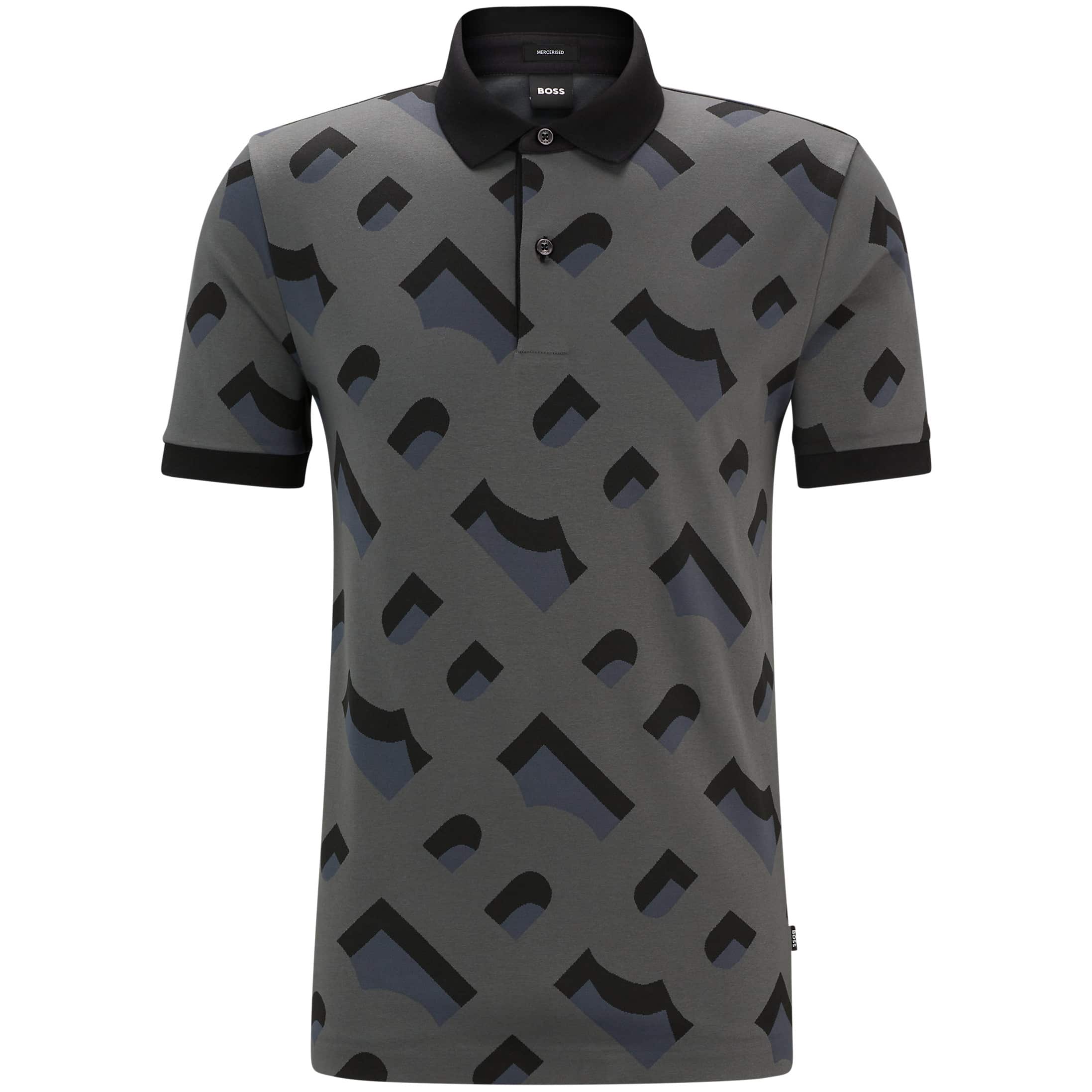 BOSS PROUT 419 MONOGRAM-JACQUARD POLO SHIRT