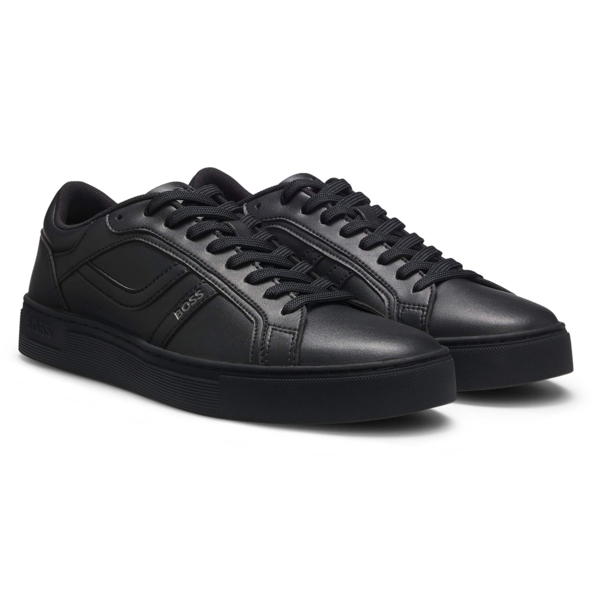 BOSS RHYS FAUX NAPPA LEATHER TRAINERS