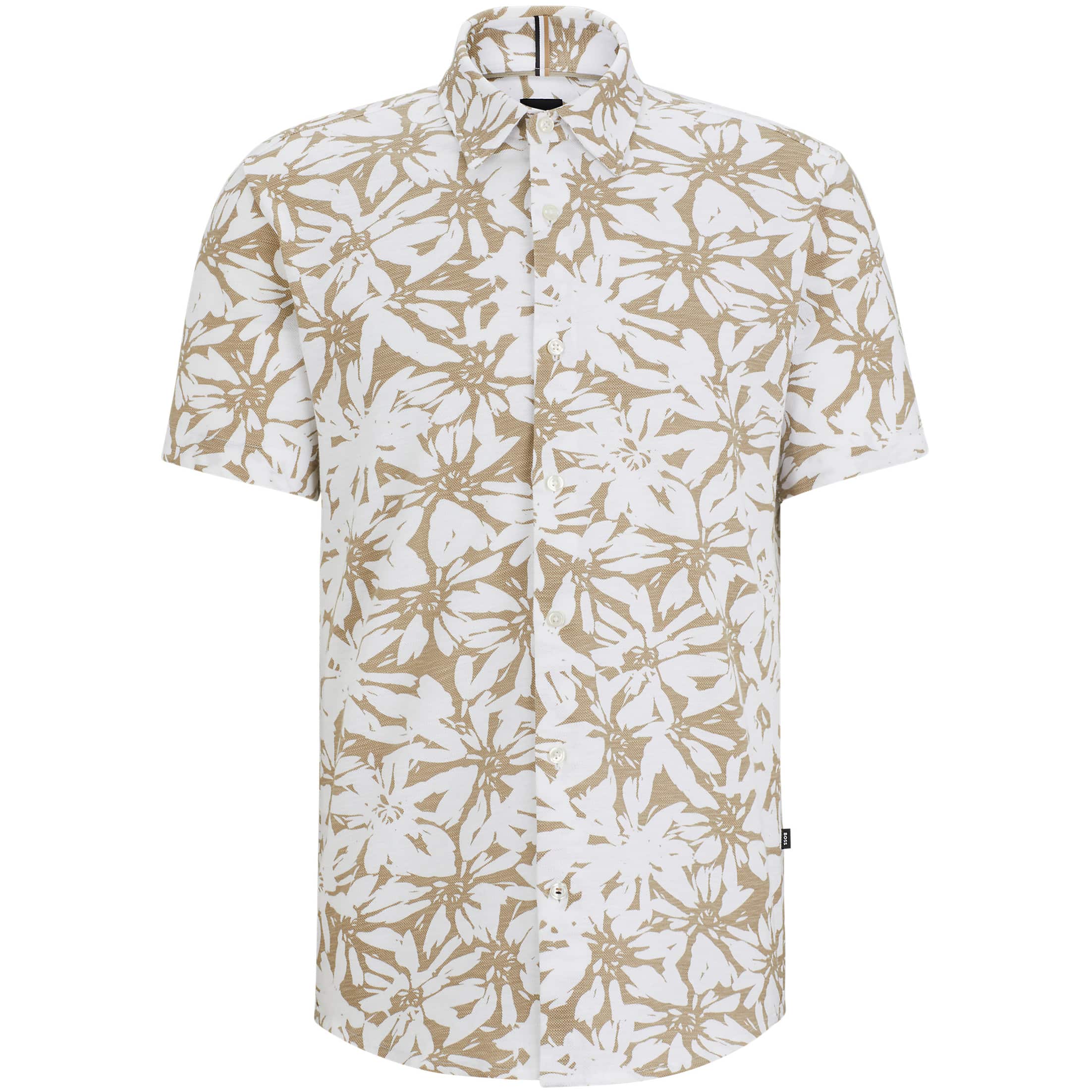 BOSS S-ROAN PRINTED COTTON JERSEY SLIM-FIT SHIRT