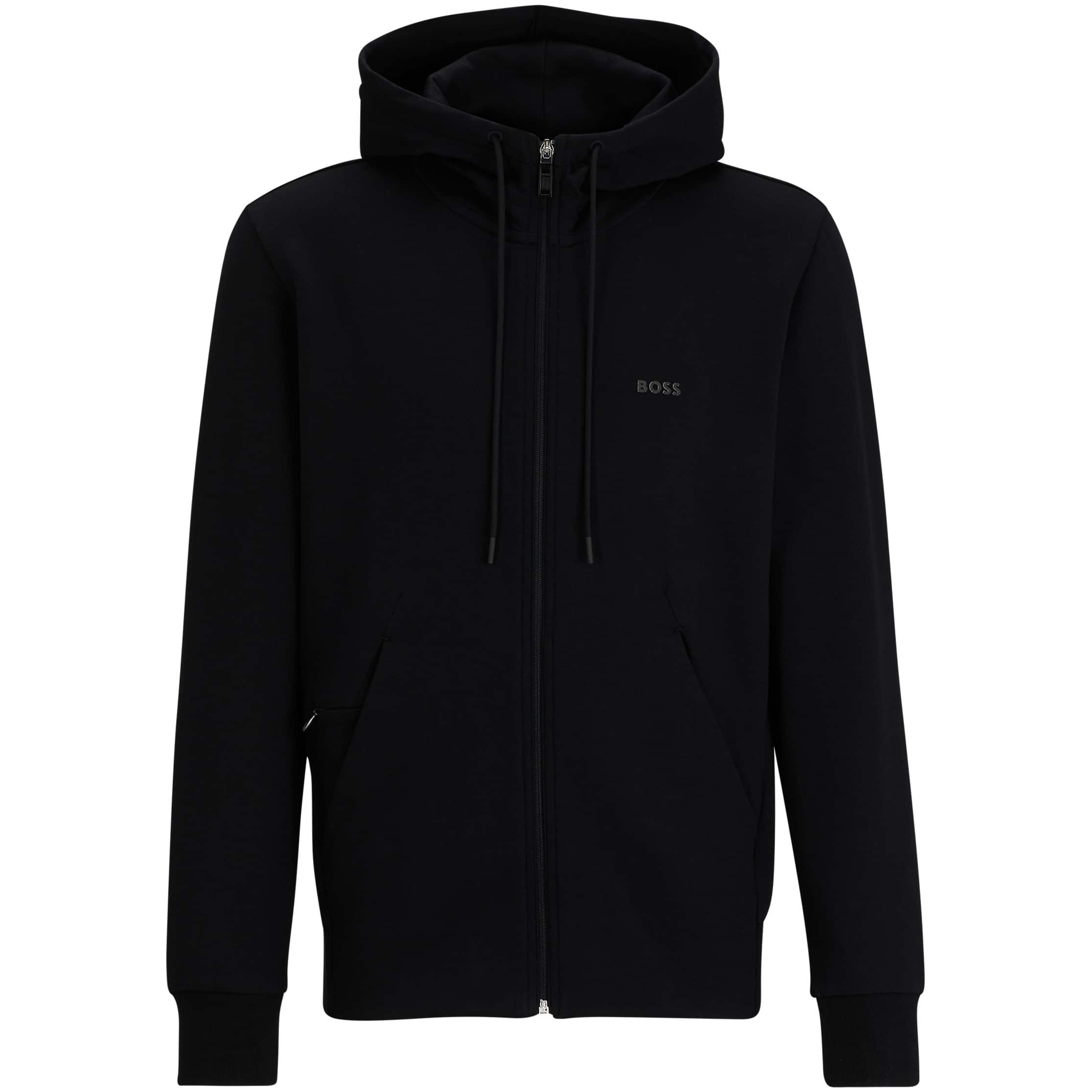 BOSS SAGGY STRETCH-COTTON ZIP-UP HOODIE