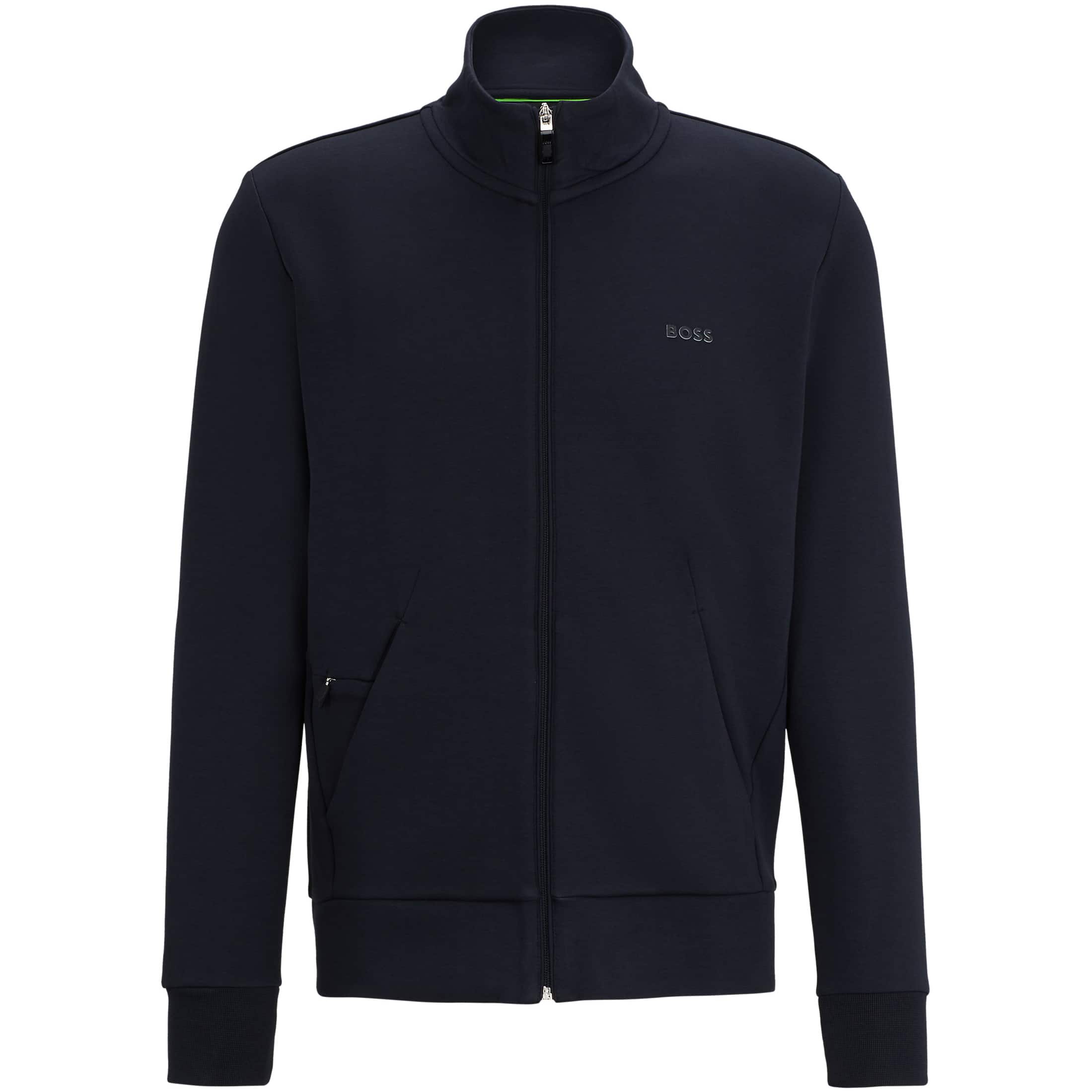 BOSS SKAZ STRETCH-COTTON ZIP-UP TRACK TOP
