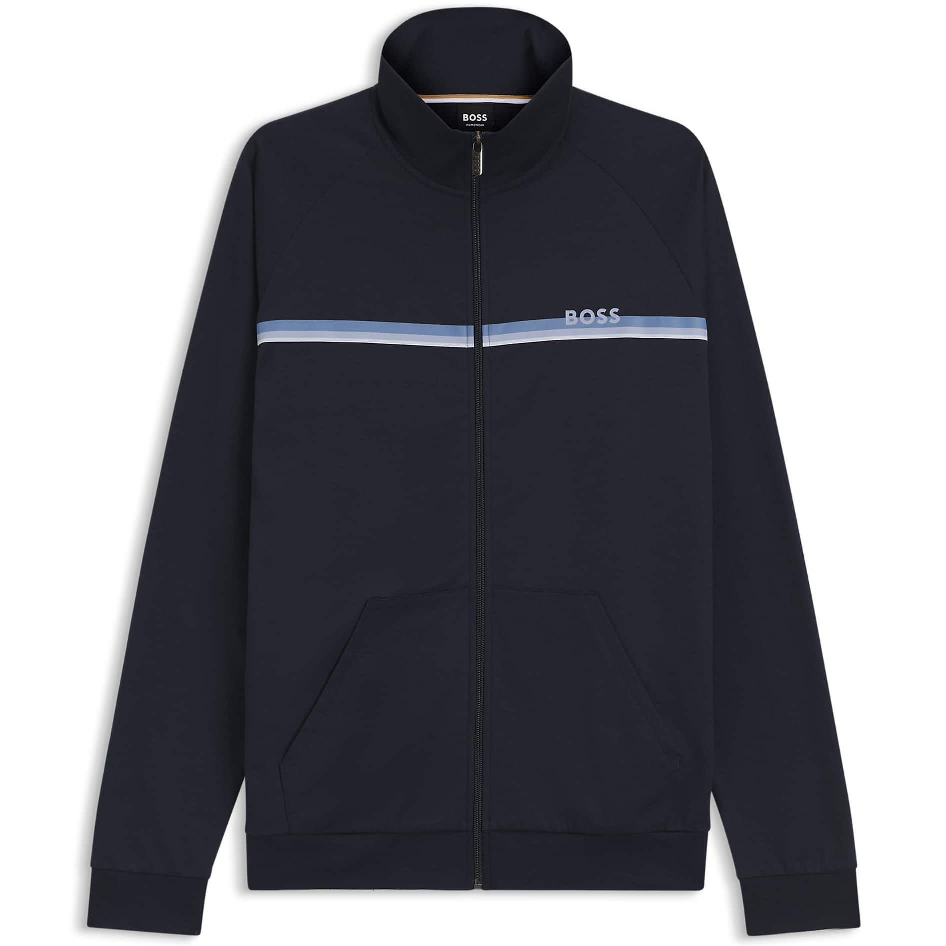 BOSS STRIPE LOGO COTTON-TERRY JACKET