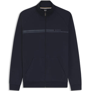 BOSS STRIPE LOGO COTTON-TERRY JACKET