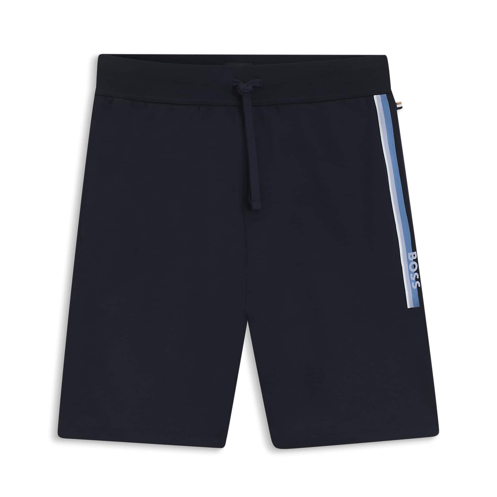 BOSS STRIPE LOGO COTTON-TERRY SHORTS