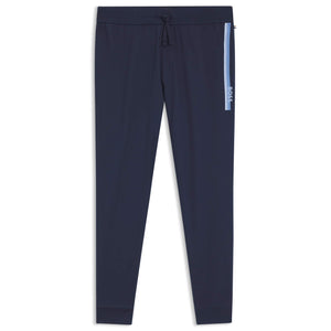 BOSS STRIPE LOGO COTTON-TERRY TRACKSUIT BOTTOMS