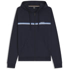 BOSS STRIPE LOGO COTTON-TERRY ZIP-UP HOODIE