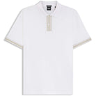 BOSS STRIPED TRIM MERCERISED-COTTON POLO SHIRT