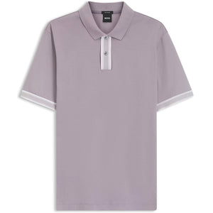 BOSS STRIPED TRIM MERCERISED-COTTON POLO SHIRT