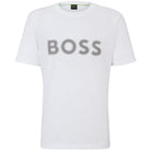 BOSS TEE 1 MESH LOGO COTTON-JERSEY T-SHIRT