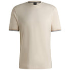 BOSS THOMPSON 04 SIGNATURE-STRIPE CUFF COTTON JERSEY T-SHIRT